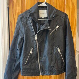 Black leather American eagle womens size medium jacket